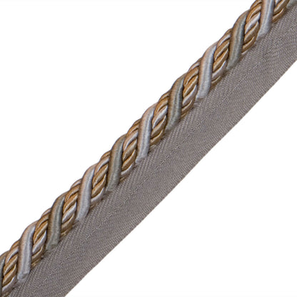 1/2" Normandy Silk Cord With Tape Trim by Samuel & Sons in Gris
