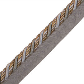 1/2" Normandy Silk Cord With Tape Trim by Samuel & Sons in Gris