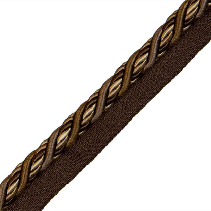 1/2" Normandy Silk Cord With Tape Trim by Samuel & Sons in Cocoa