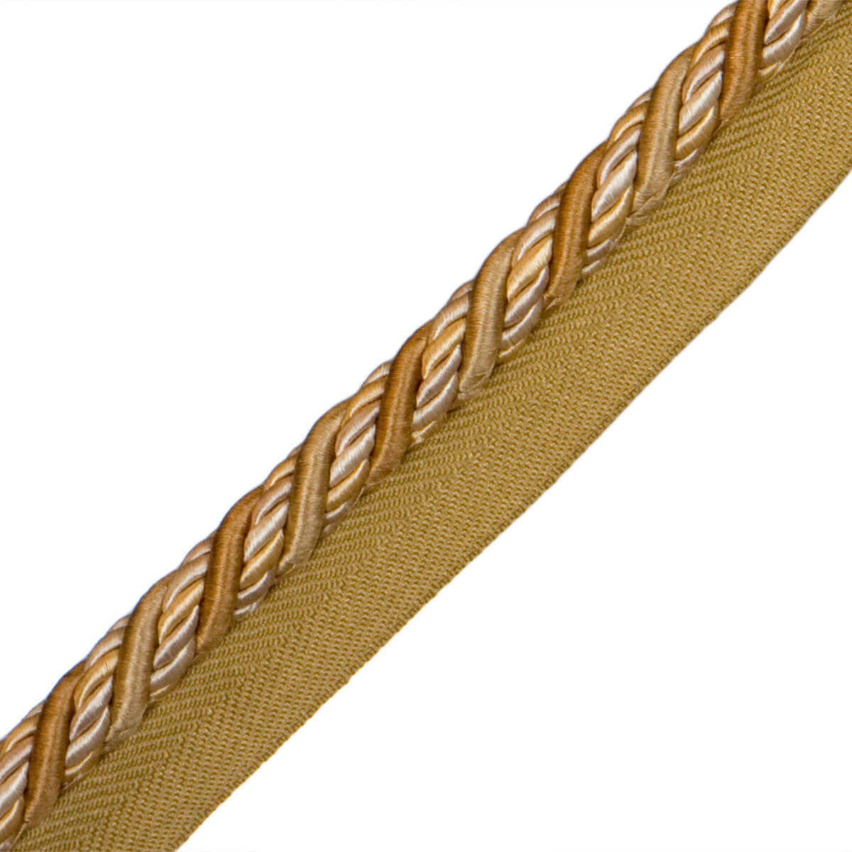 1/2" Normandy Silk Cord With Tape Trim by Samuel & Sons in Nuance D'Or