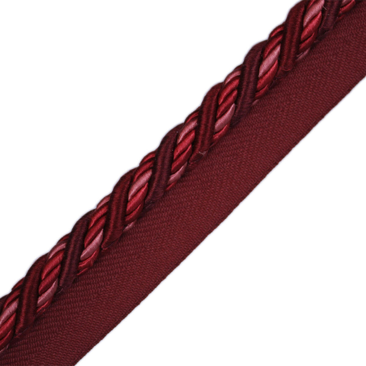 1/2" Normandy Silk Cord With Tape Trim by Samuel & Sons in Rouge