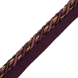 1/2" Normandy Silk Cord With Tape Trim by Samuel & Sons in Raisin