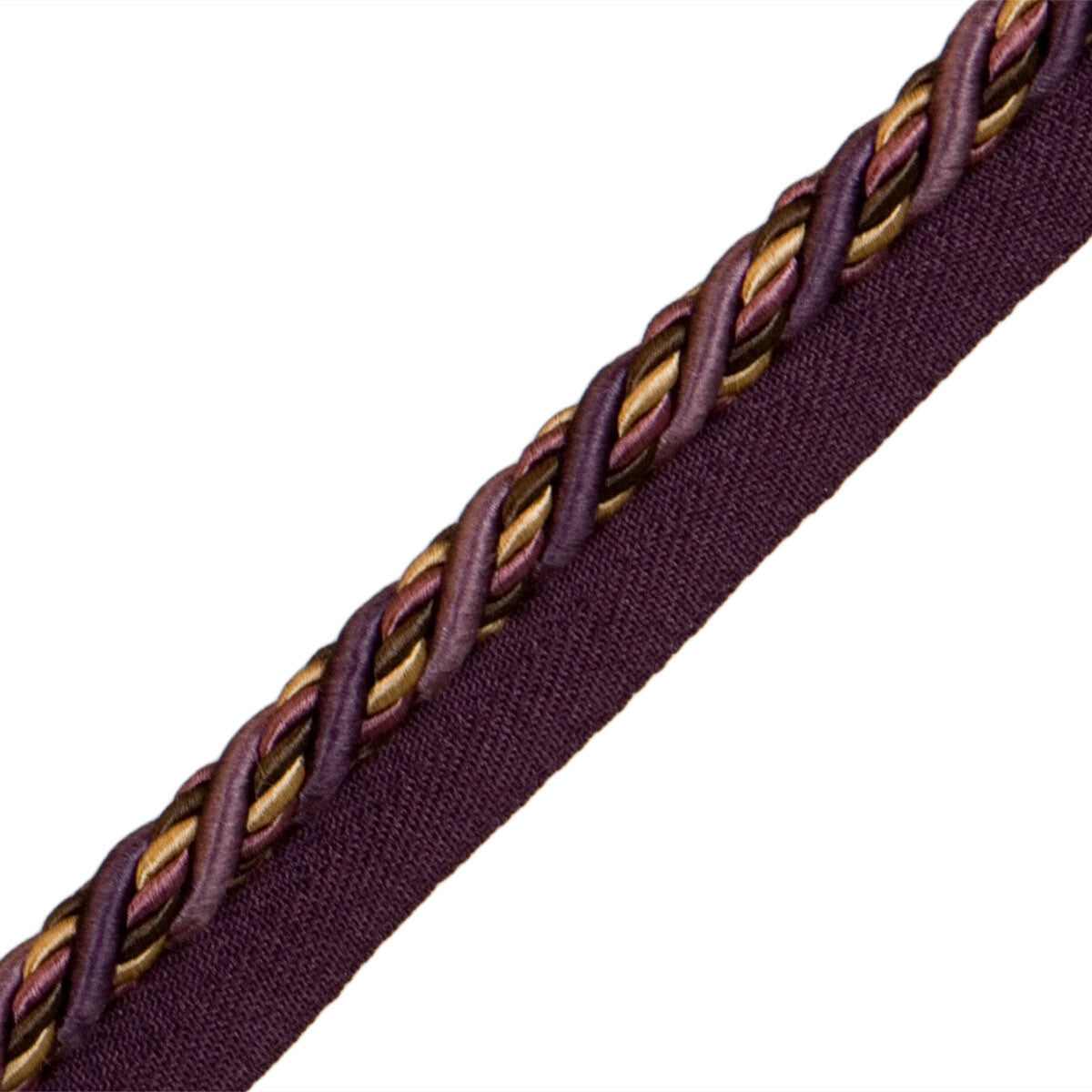 1/2" Normandy Silk Cord With Tape Trim by Samuel & Sons in Raisin