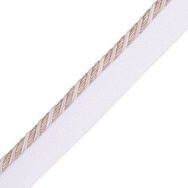 1/4" Normandy Silk Cord With Tape Trim by Samuel & Sons in Ivory
