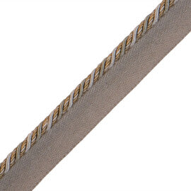 1/4" Normandy Silk Cord With Tape Trim by Samuel & Sons in Gris