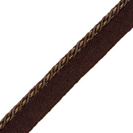 1/4" Normandy Silk Cord With Tape Trim by Samuel & Sons in Cocoa