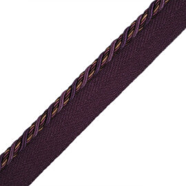 1/4" Normandy Silk Cord With Tape Trim by Samuel & Sons in Raisin