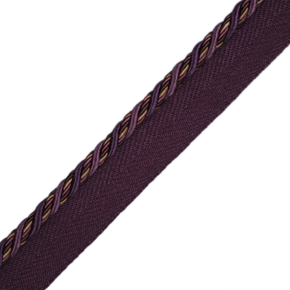 1/4" Normandy Silk Cord With Tape Trim by Samuel & Sons in Raisin