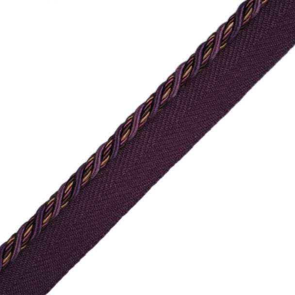 1/4" Normandy Silk Cord With Tape Trim by Samuel & Sons in Raisin