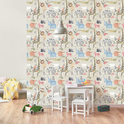 World of Imagination Safari Animals Wallpaper