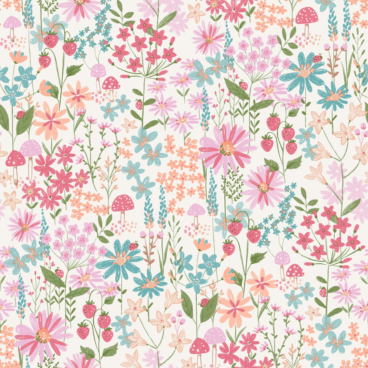 World of Imagination Flower Garden Wallpaper