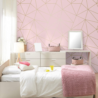 World of Imagination Metallic Triangles Wallpaper