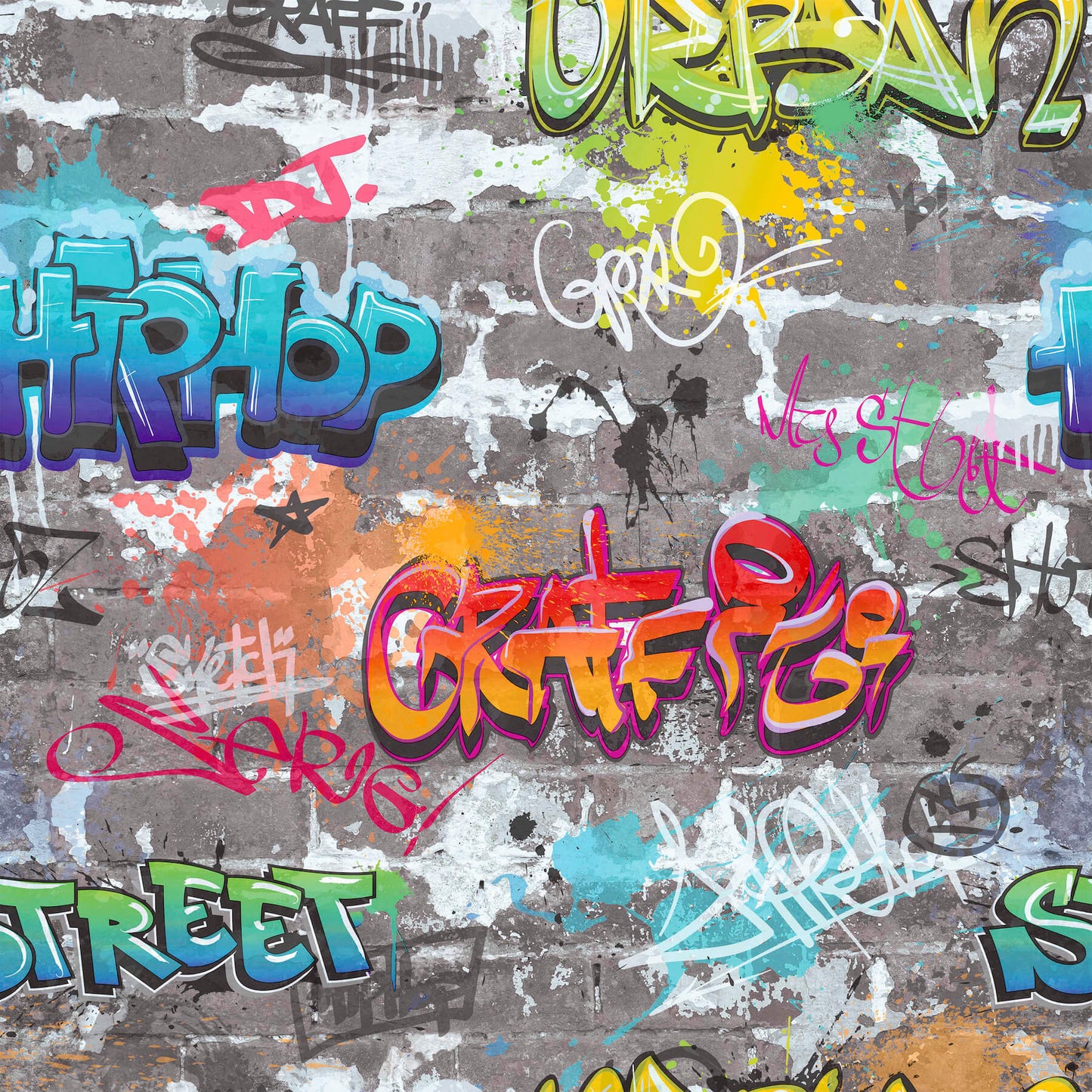 World of Imagination Graffiti Wall Wallpaper