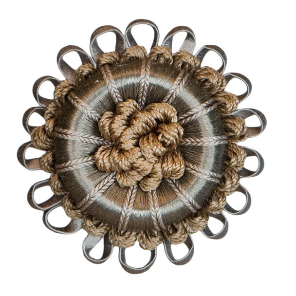 2.5" Normandy Silk Rosette by Samuel & Sons in Gris