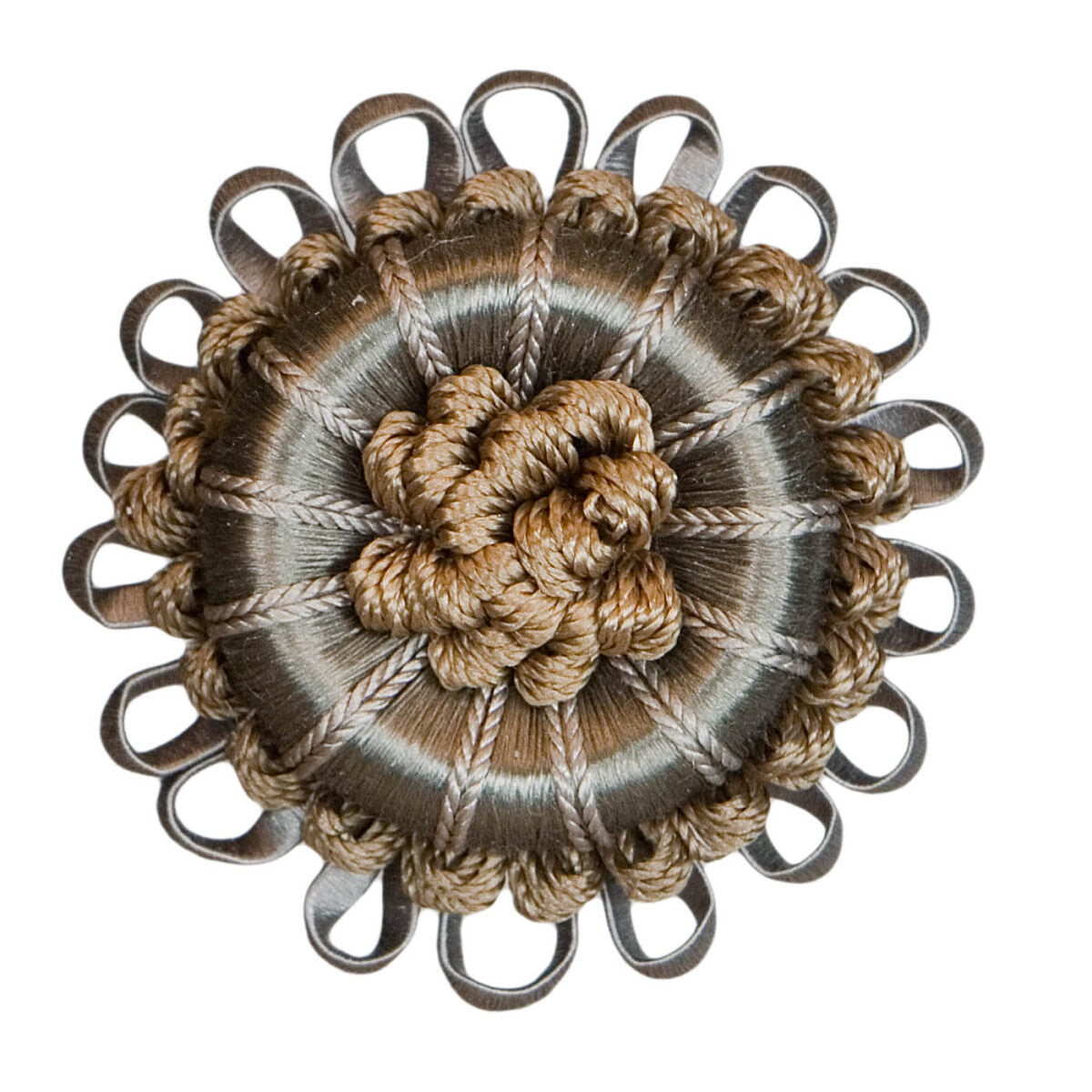 2.5" Normandy Silk Rosette by Samuel & Sons in Gris