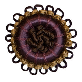 2.5" Normandy Silk Rosette by Samuel & Sons in Raisin