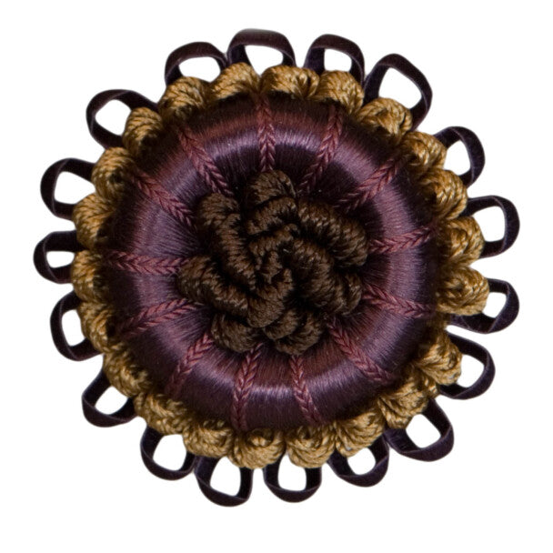 2.5" Normandy Silk Rosette by Samuel & Sons in Raisin