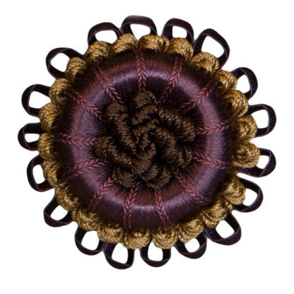 2.5" Normandy Silk Rosette by Samuel & Sons in Raisin