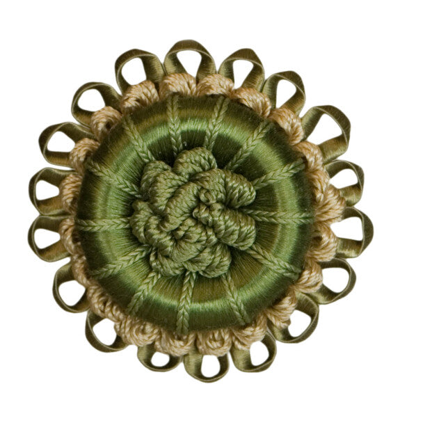 2.5" Normandy Silk Rosette by Samuel & Sons in Endive