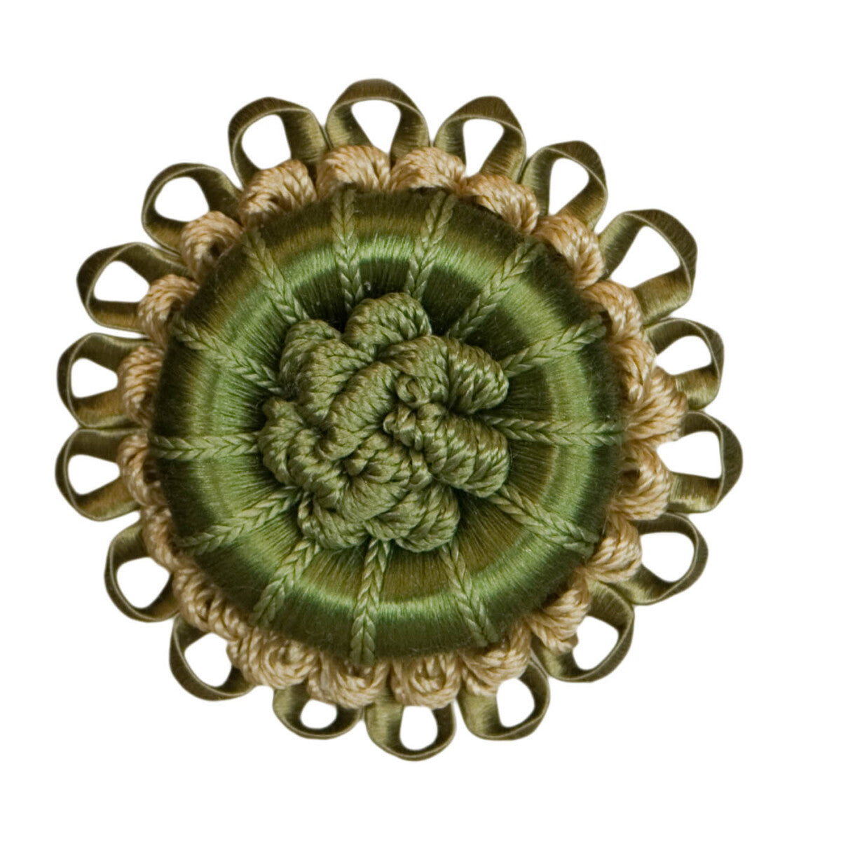 2.5" Normandy Silk Rosette by Samuel & Sons in Endive