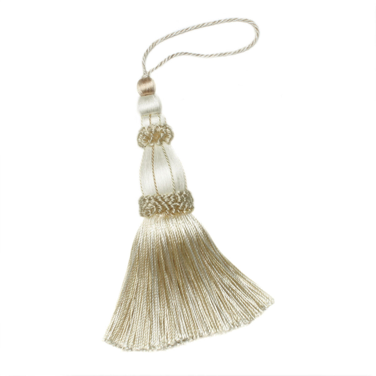 5.5" Normandy Key Tassel by Samuel & Sons in Ivory