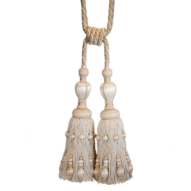 Normandy Double Tassel Tieback by Samuel & Sons in Ivory