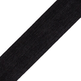 2" French Grosgrain Ribbon Trim by Samuel & Sons in Black
