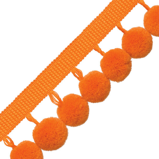 Dolce Pom Pom Fringe Trim by Samuel & Sons in Orange Float