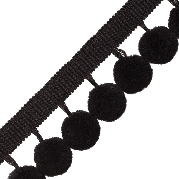 Dolce Pom Pom Fringe Trim by Samuel & Sons in Black Licorice