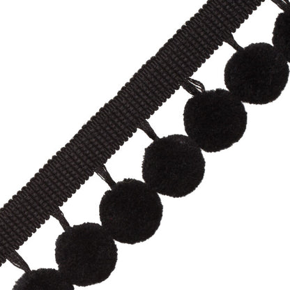 Dolce Pom Pom Fringe Trim by Samuel & Sons in Black Licorice