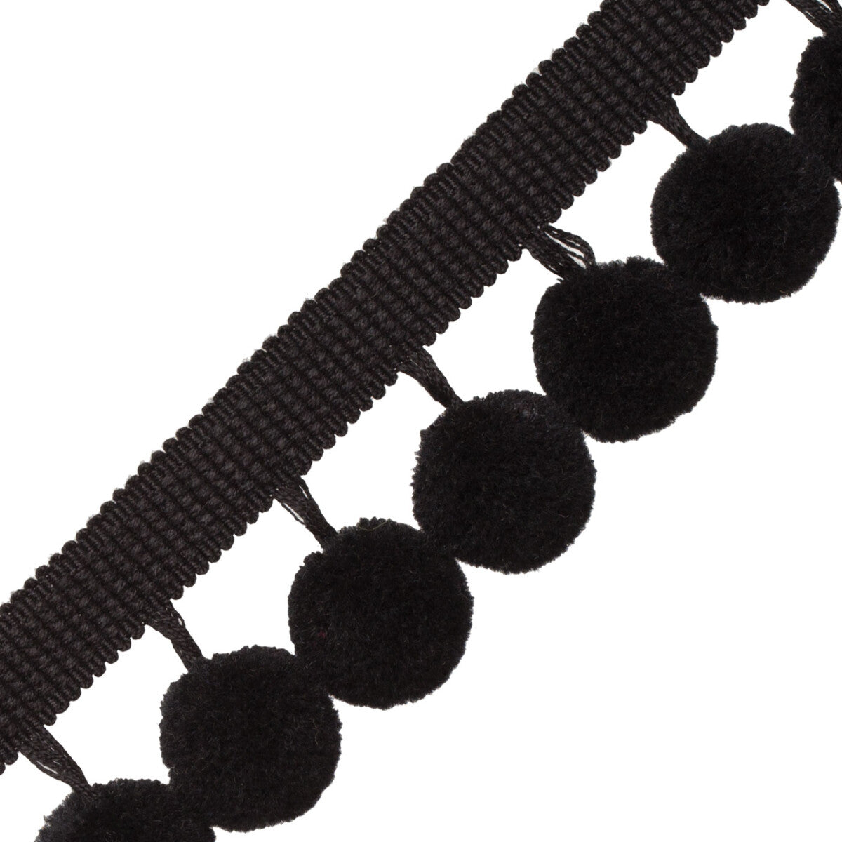 Dolce Pom Pom Fringe Trim by Samuel & Sons in Black Licorice