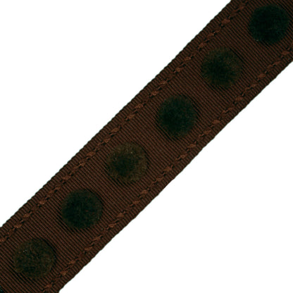 1.4" Dolce Pom Pom Border Trim by Samuel & Sons in Chocolate Chip