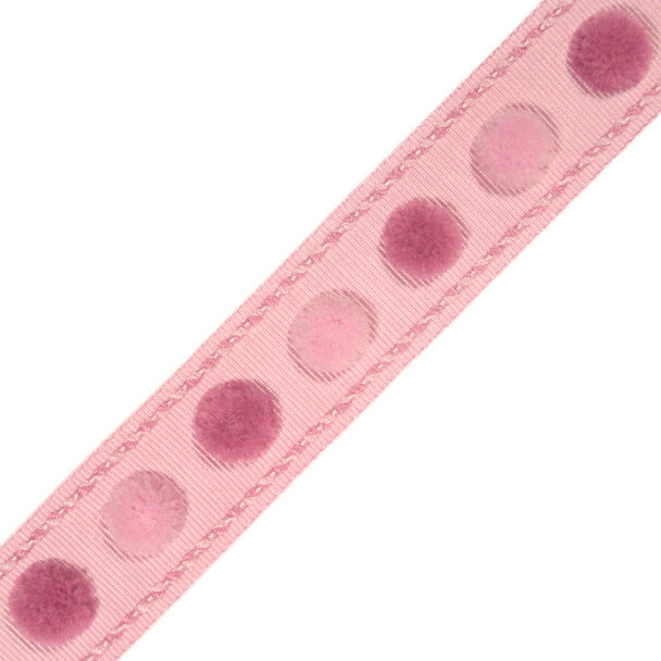 1.4" Dolce Pom Pom Border Trim by Samuel & Sons in Cotton Candy