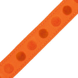 1.4" Dolce Pom Pom Border Trim by Samuel & Sons in Orange Float