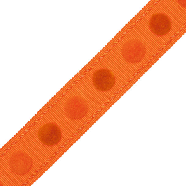 1.4" Dolce Pom Pom Border Trim by Samuel & Sons in Orange Float