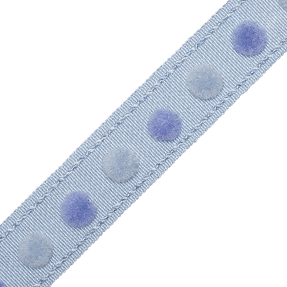 1.4" Dolce Pom Pom Border Trim by Samuel & Sons in Blue Frosting