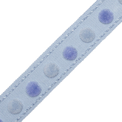 1.4" Dolce Pom Pom Border Trim by Samuel & Sons in Blue Frosting