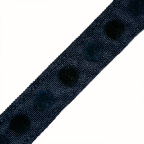 1.4" Dolce Pom Pom Border Trim by Samuel & Sons in Blueberry Pie