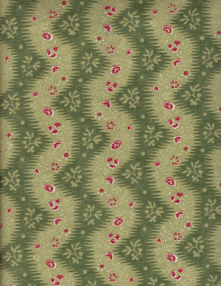 La Folie Fabric by Fleurons d'Hélène in Pomme