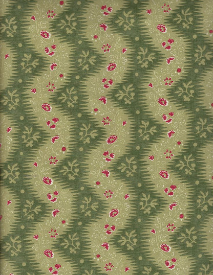 La Folie Fabric by Fleurons d'Hélène in Pomme