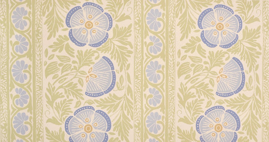 Leopold Wallpaper by Betsy Textiles in Azur & Kiwi