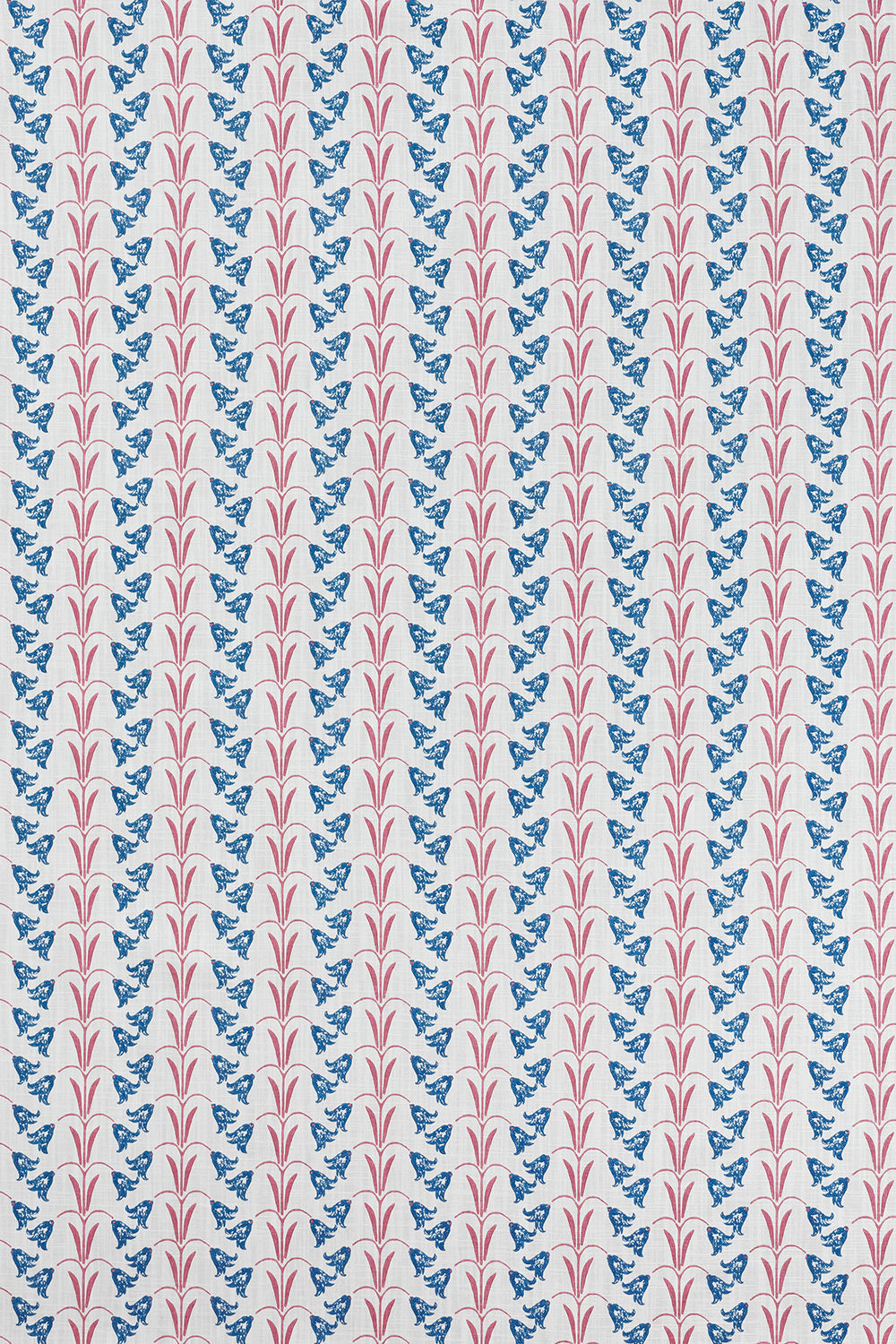 Bluebells Fabric by Barneby Gates Blue/Raspberry