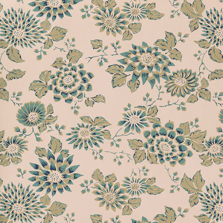 Japanese Stencil Wallpaper by Jasper in Blue
