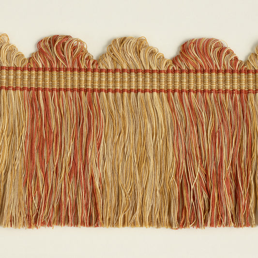 504 Fan Top Block Fringe Trim by George Spencer Designs in Terracotta