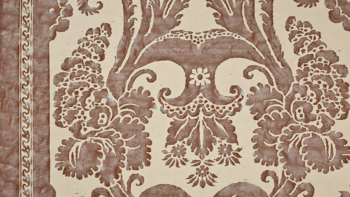 Glicine Rust & blue on parchment texture