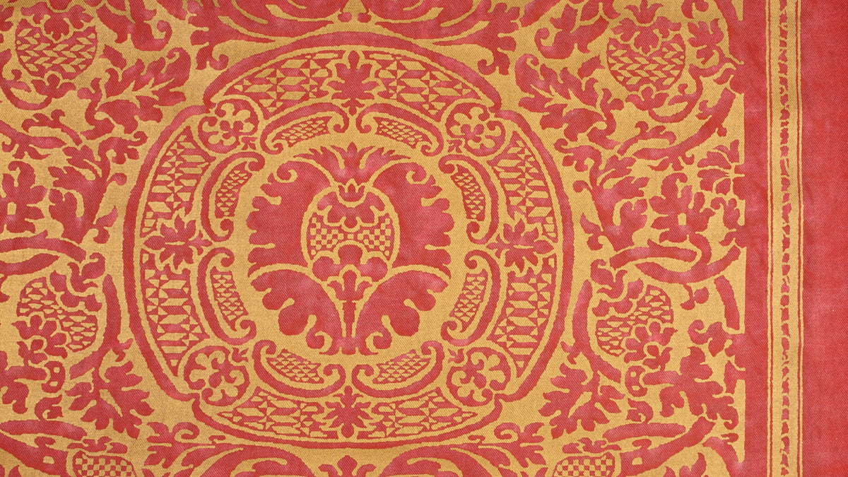 Orsini Red & gold texture