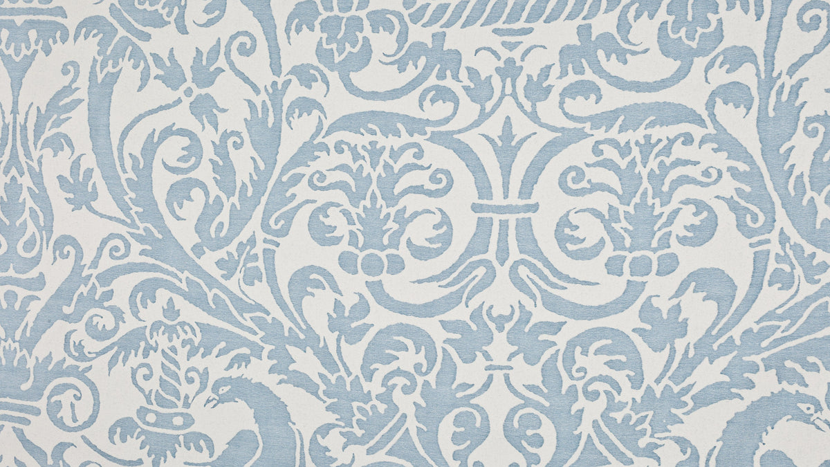 Uccelli Azure blue & antique white