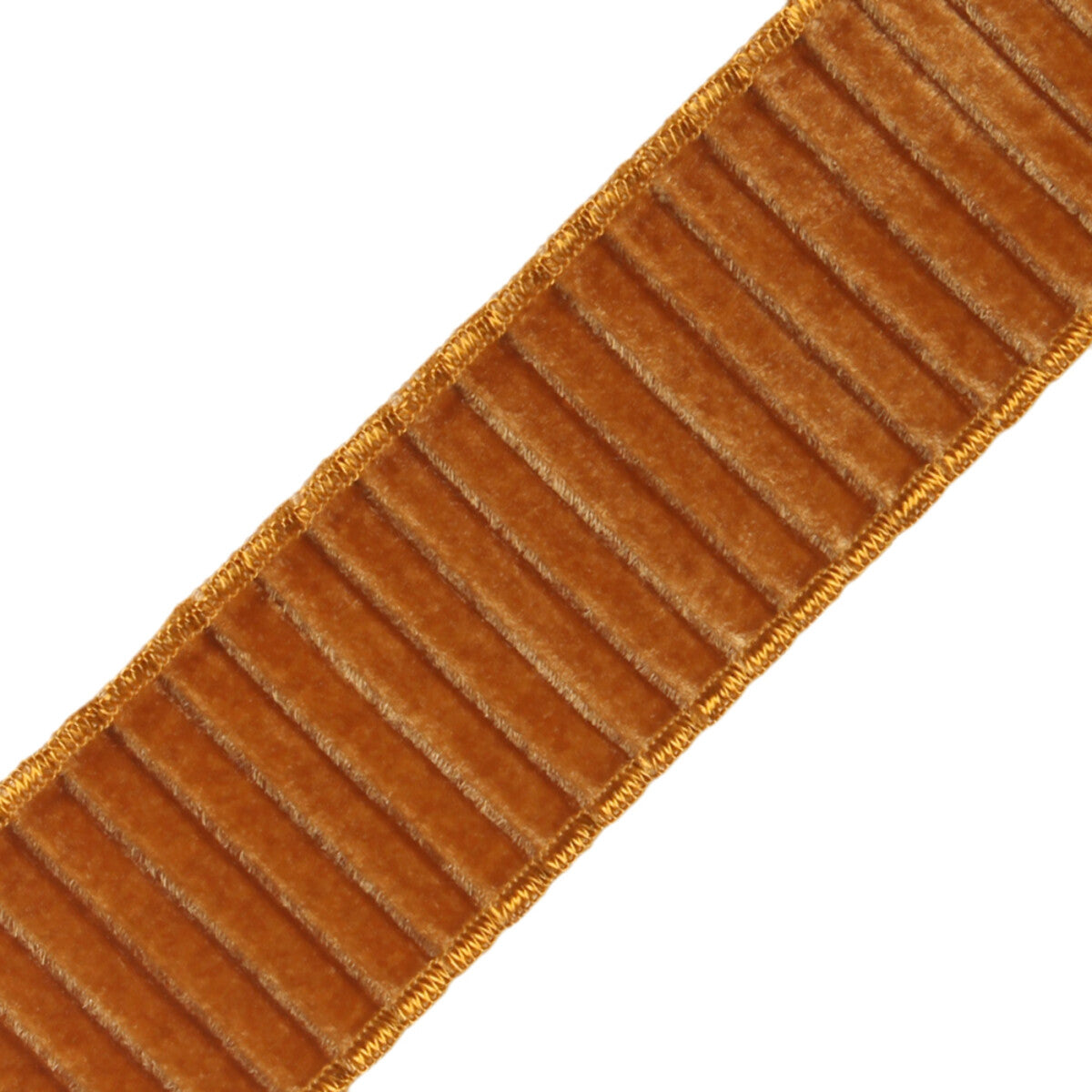2" Chloe Pleated Velvet Border Trim by Samuel & Sons in Copper