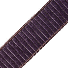 2" Chloe Pleated Velvet Border Trim by Samuel & Sons in Plum