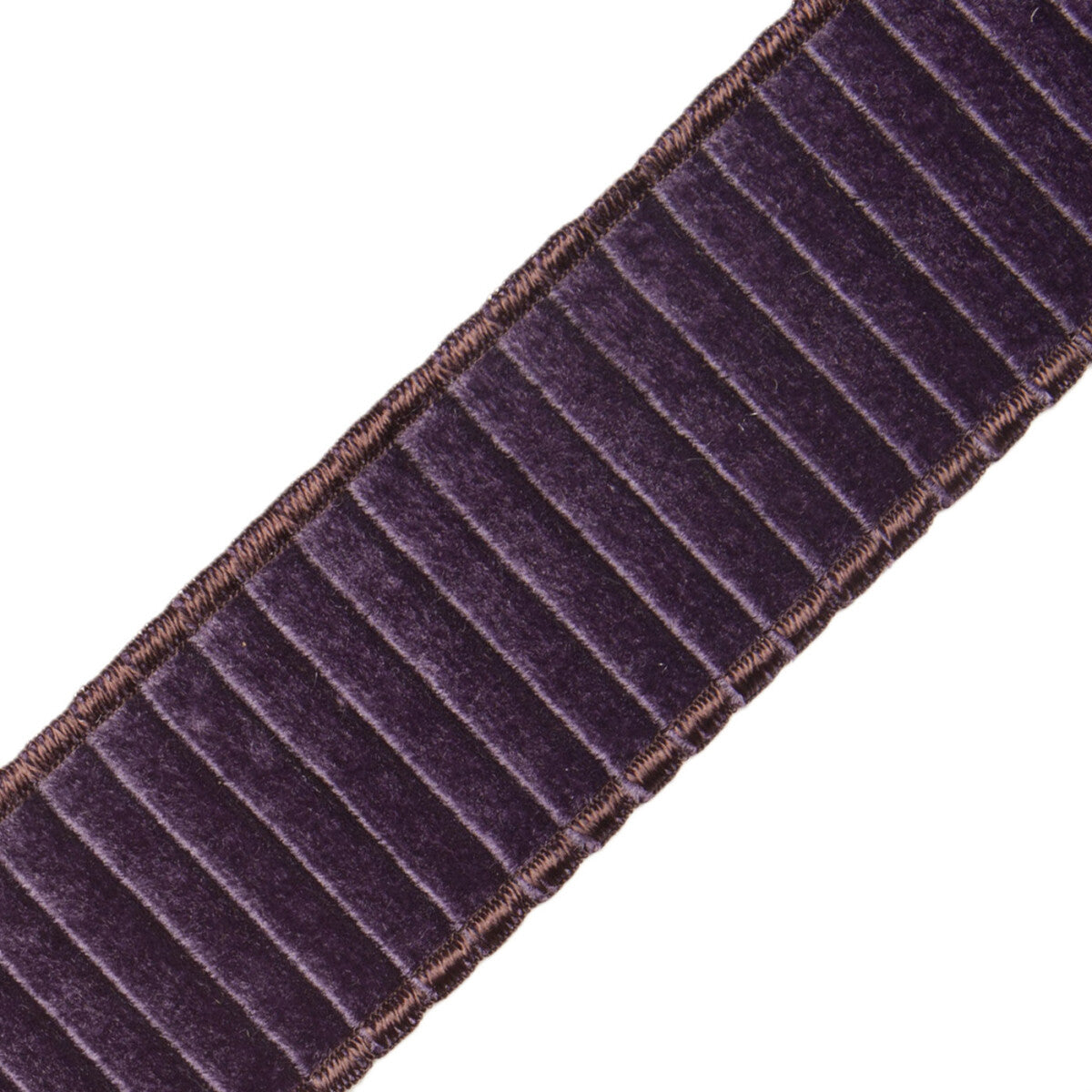 2" Chloe Pleated Velvet Border Trim by Samuel & Sons in Plum